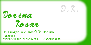 dorina kosar business card